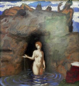 Nymphe de la source et faune